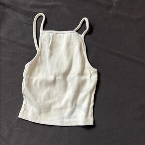 White Ribbed Tank Top
